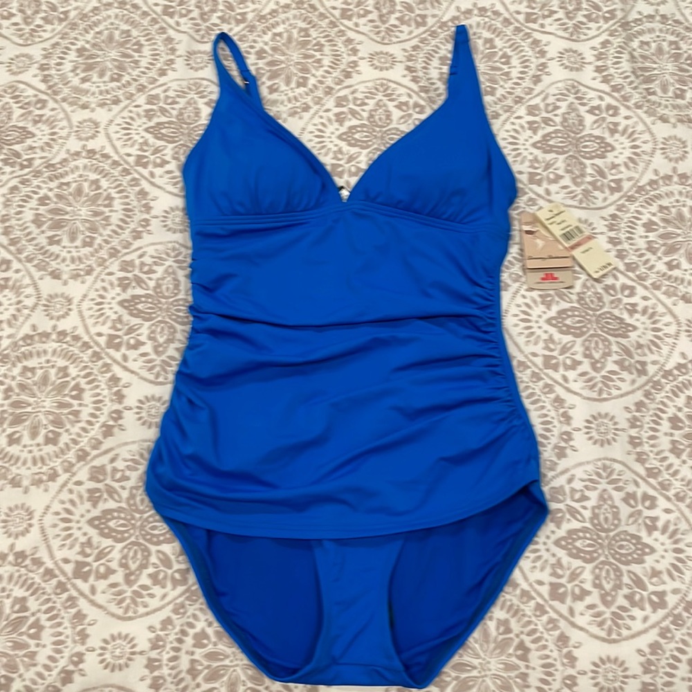 Tommy Bahama Pearl Solids Vivid Blue One Piece Swimsuit